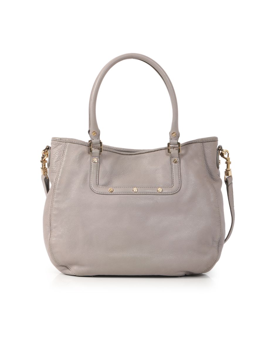 Grey Leather Satchel/Shoulder Bag