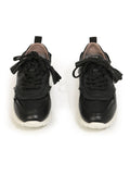 TOD'S Black Leather Lace UP Sneaker/ 38.5S