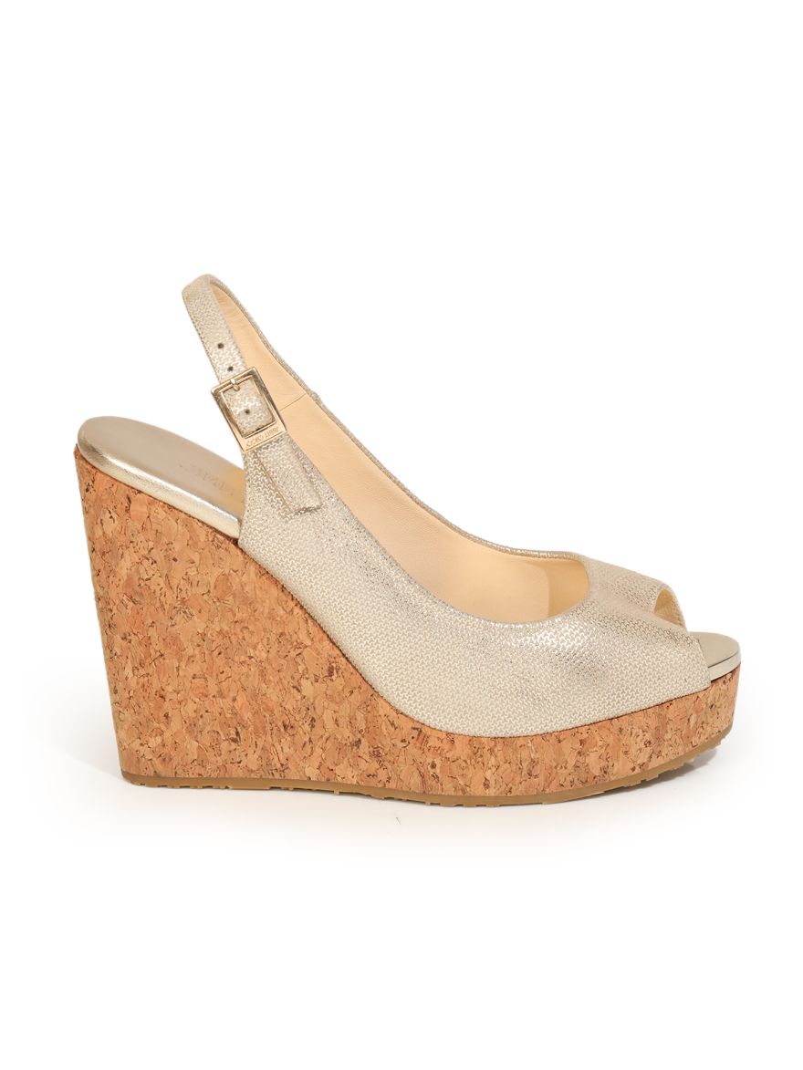 Silver Prova Cork Wedges Size: 37