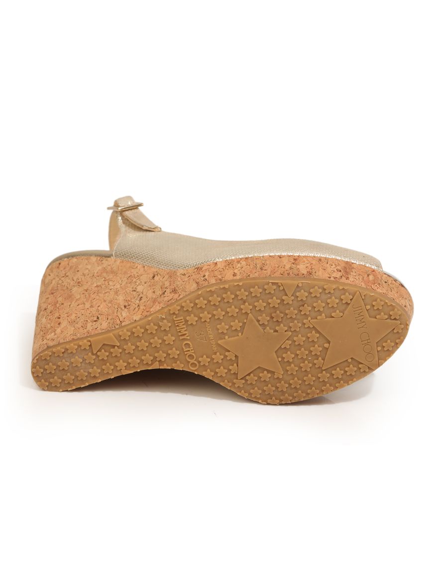 Silver Prova Cork Wedges Size: 37