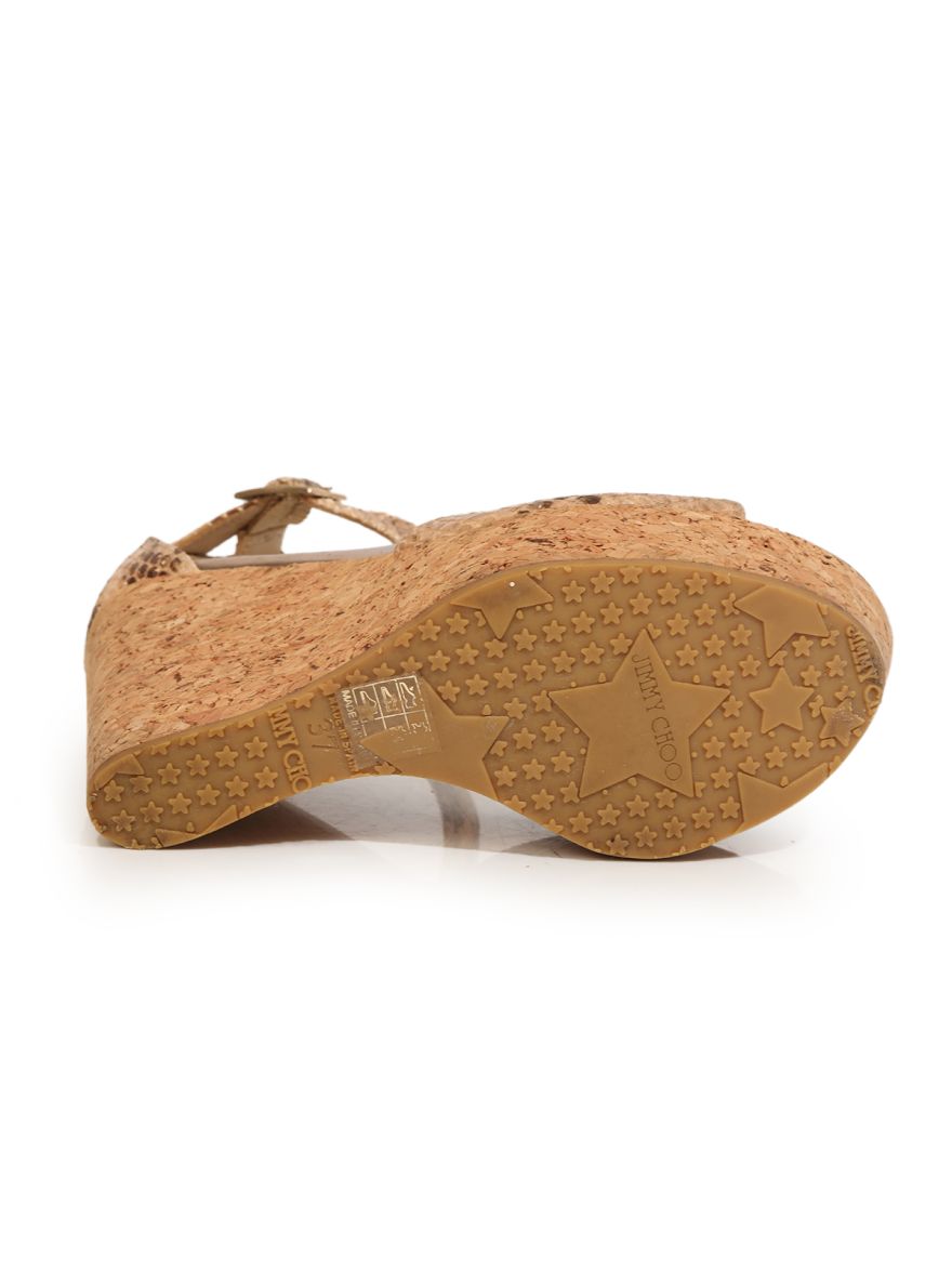 Snakeskin Prova Cork Wedges Size: 37