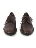 Brown Paper Cut Leather Shoes