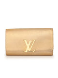 Gold Leather Louise Clutch