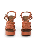 Leather Cage Knotted Wedges/Size-36.5EUR