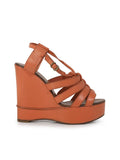 Leather Cage Knotted Wedges/Size-36.5EUR