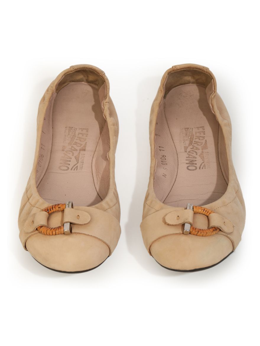 Beige Soft Leather Ballerinas size- 38