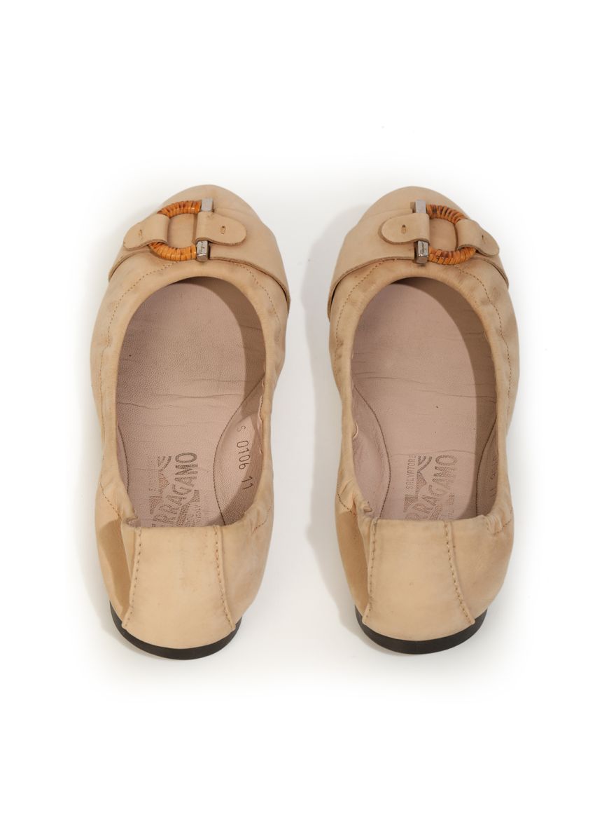 Beige Soft Leather Ballerinas size- 38