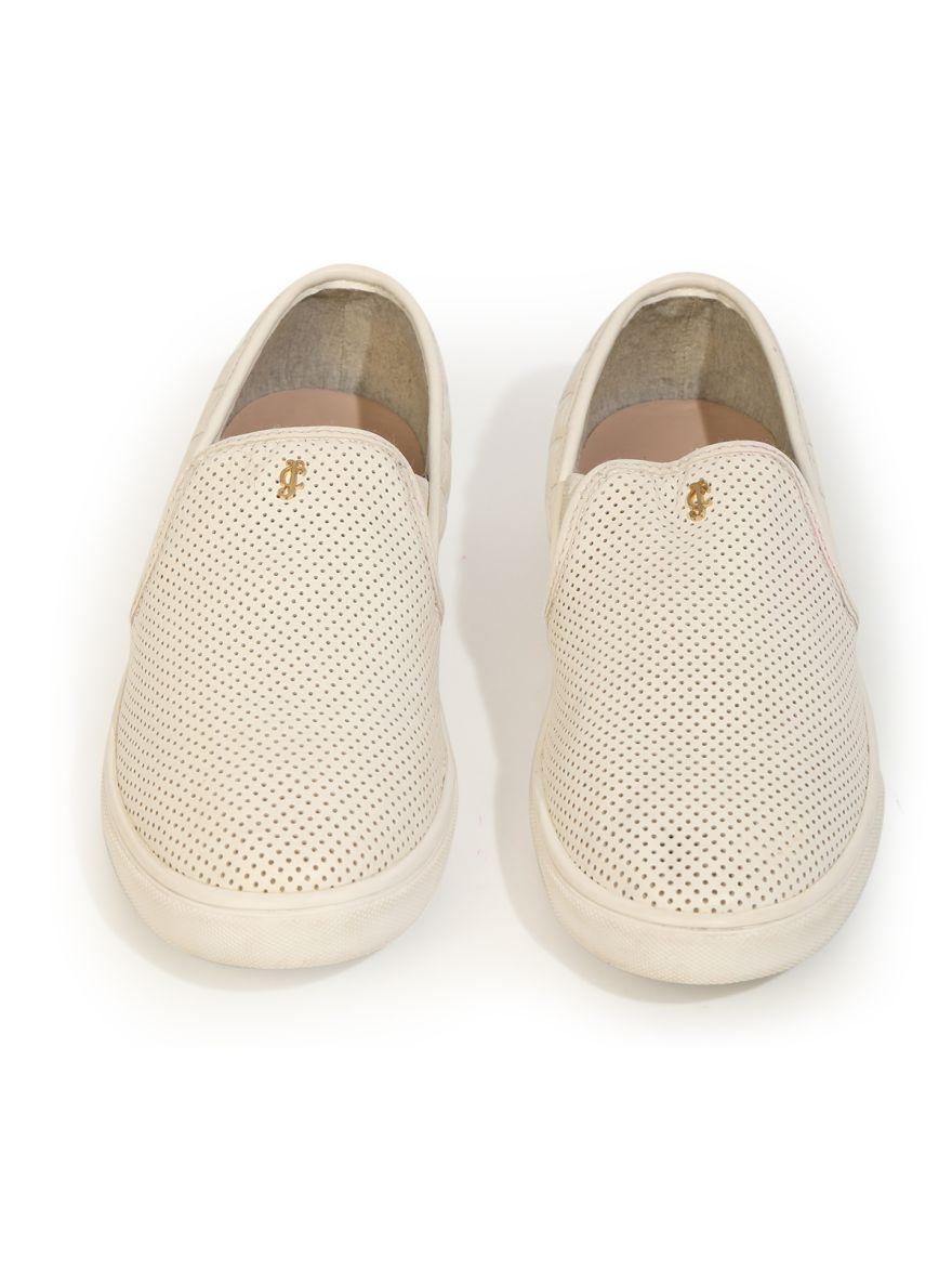 White Perforated Sneakers 9B