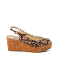 Slingback Cork Wedge Sandals Size-38