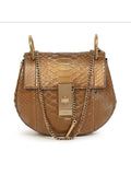 Drew Gold Metallic croc embossed Sling Bag