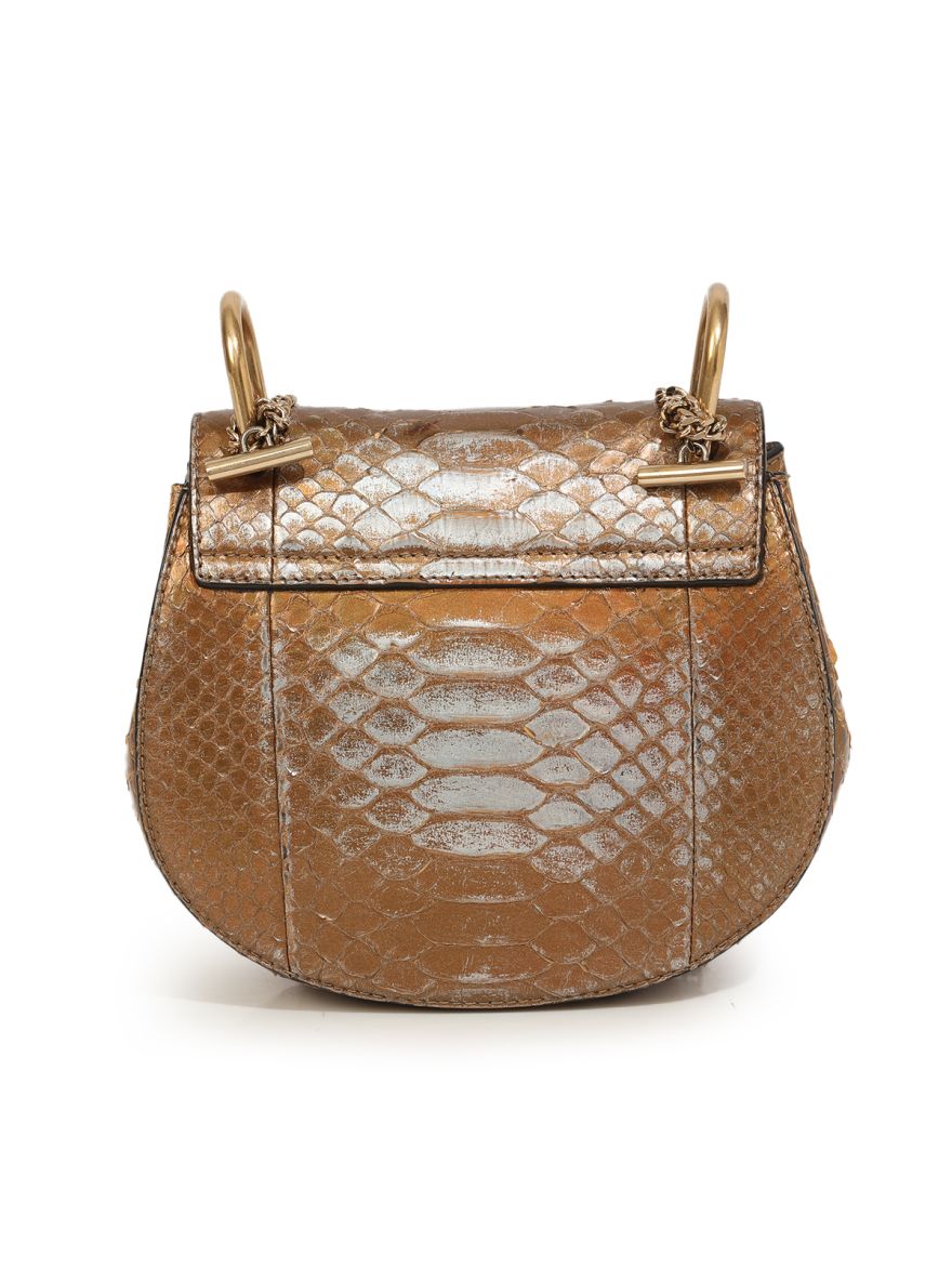 Drew Gold Metallic croc embossed Sling Bag