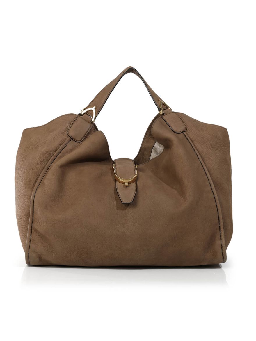 Knuckbuck Large Soft Tan Stirrup Hobo Bag