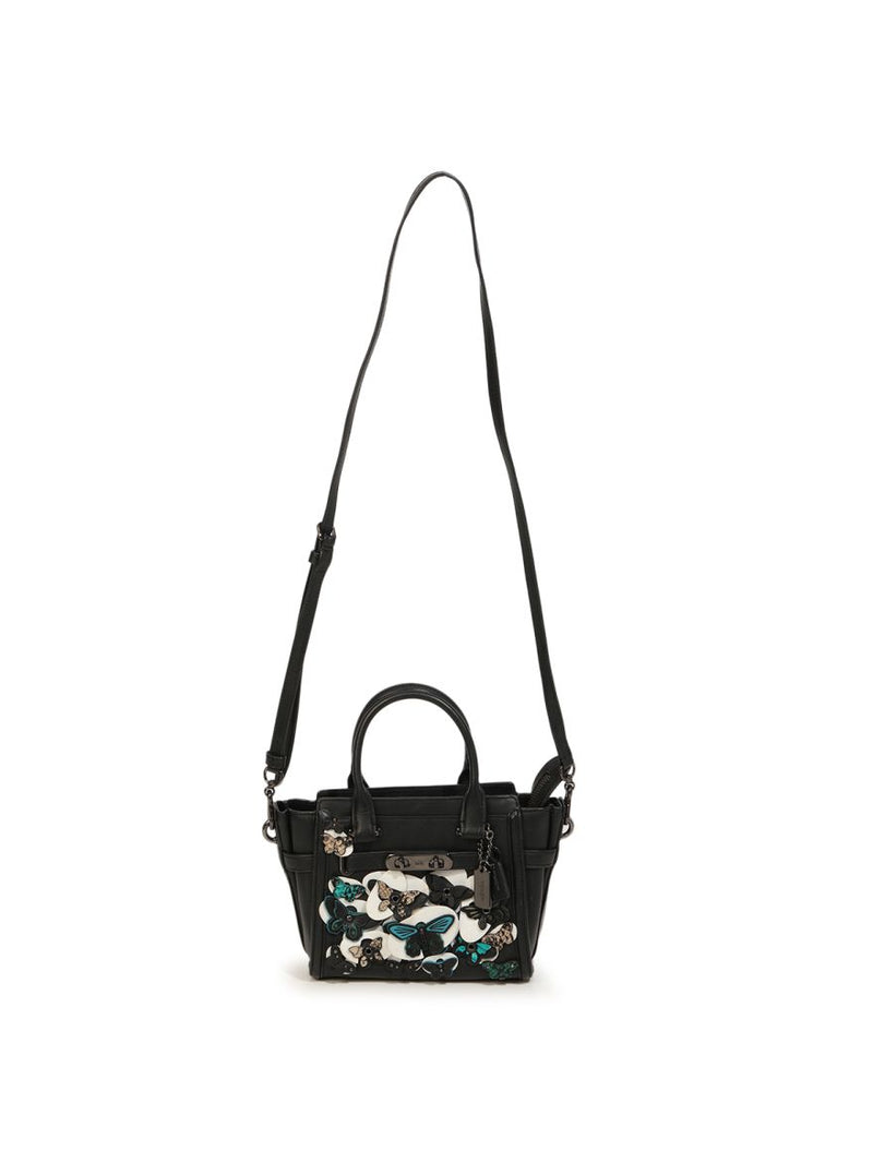 Black Applique Butterfly Mini Satchel