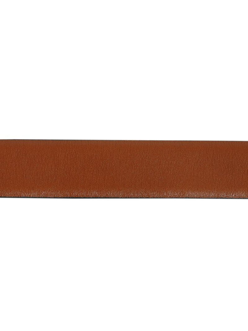 Tan leather Embellished Logo Platino Belt Size: 36"