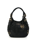 Black Python Embossed Bedford Shoulder Bag