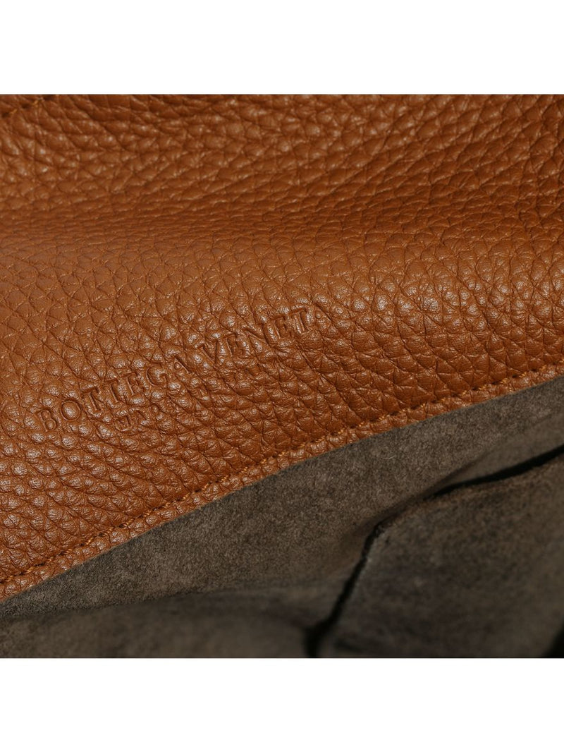 Camel Intrecciato Flap Hobo Medium