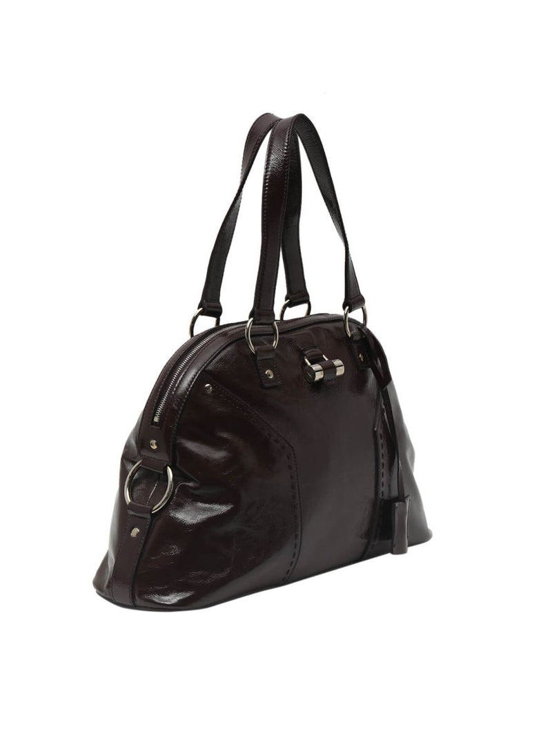 Burgundy Patent Leather?ËœLarge Dome Satchel?ËœMuse Bag
