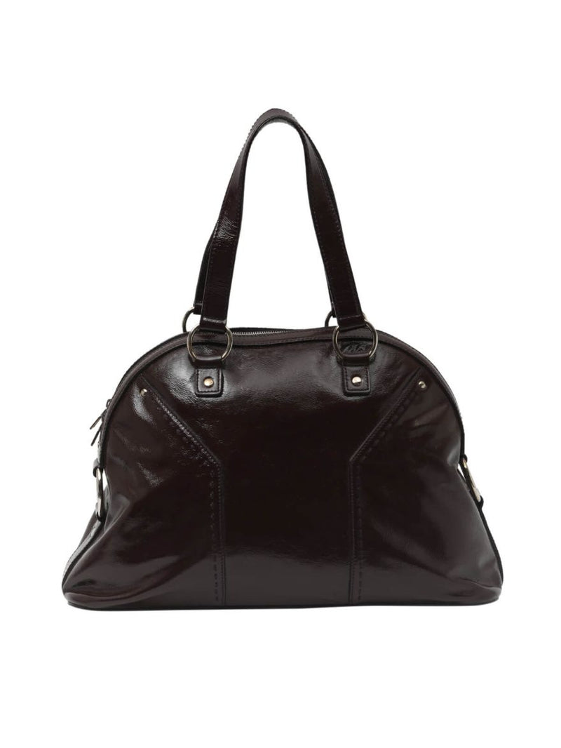 Burgundy Patent Leather?ËœLarge Dome Satchel?ËœMuse Bag
