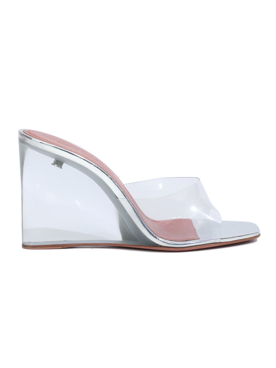 Lupita 95mm Transparent PVC Wedges, Size-38.5