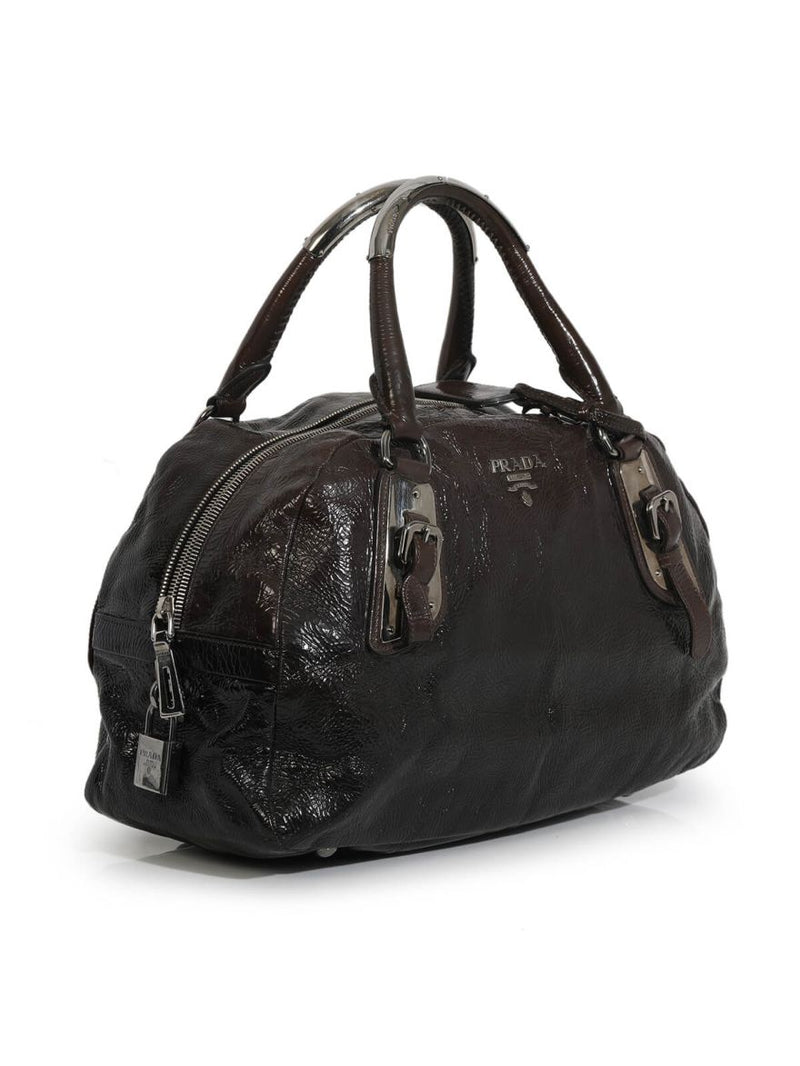 Cervo Antik Patent Leather Bauletto Shoulder Bag
