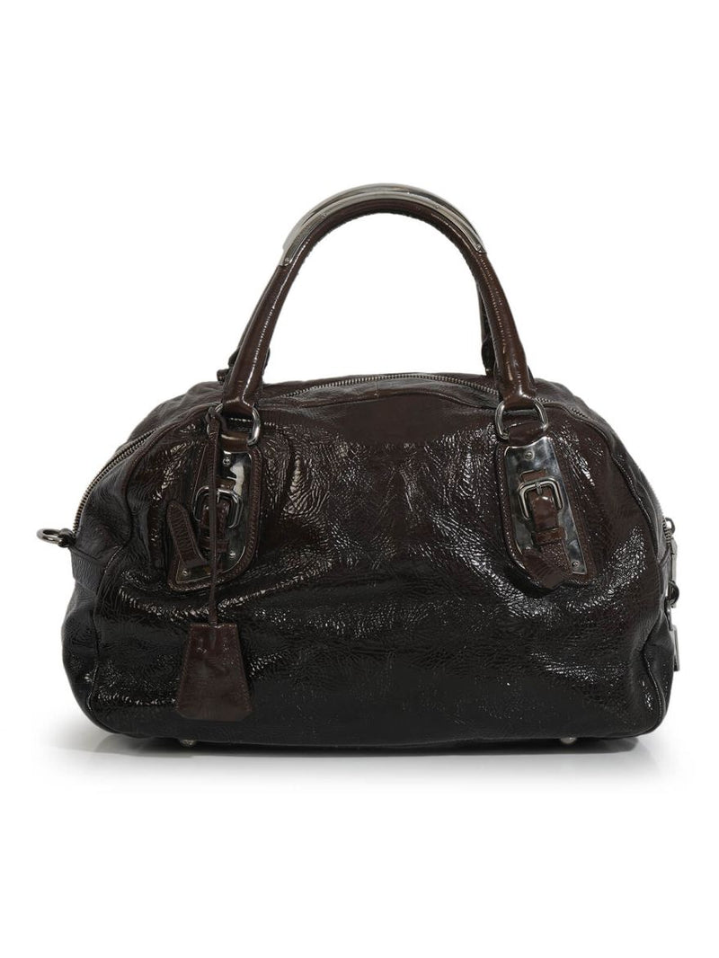Cervo Antik Patent Leather Bauletto Shoulder Bag