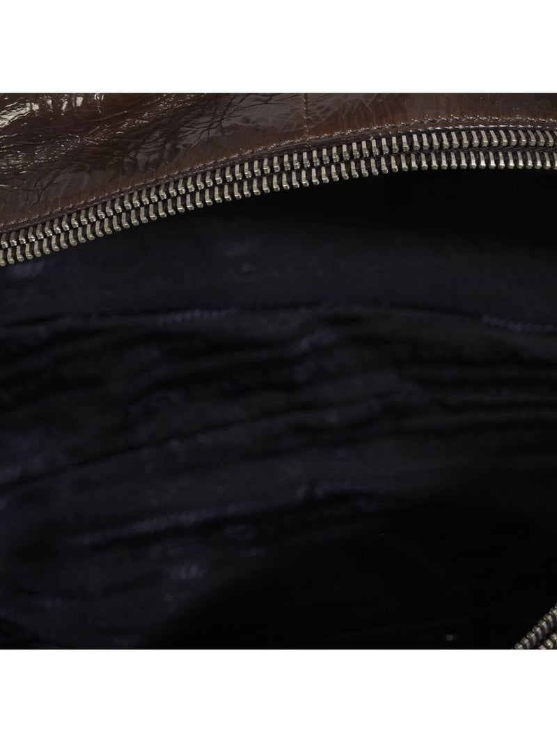 Cervo Antik Patent Leather Bauletto Shoulder Bag