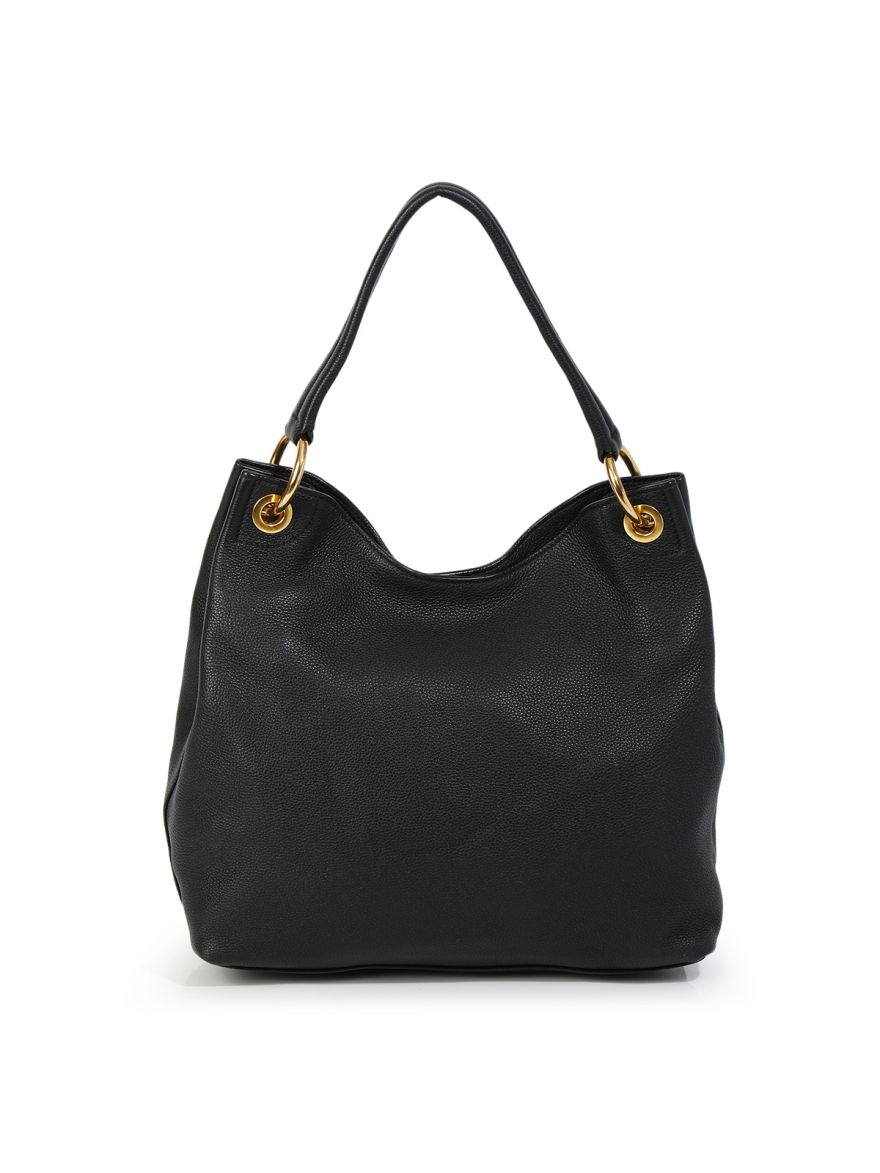 Vitello Daino Phenix Nero Hobo Bag