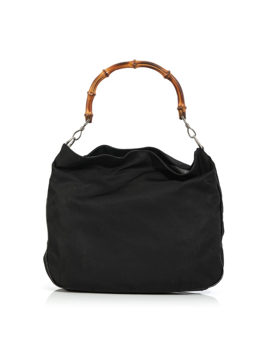 Black Fabric Bamboo Tote One Size