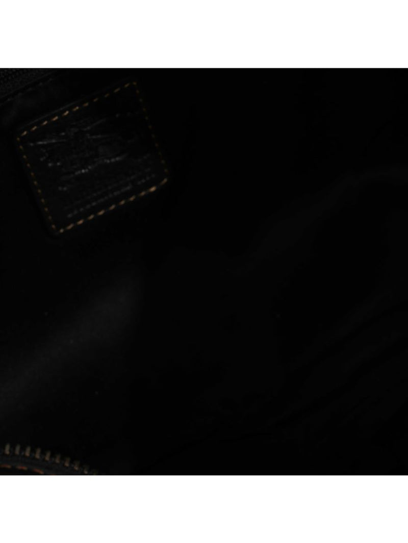Vintage Black Leather Front Pockets Shoulder Bag