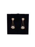 Gold And Crystal Dangler Earrings