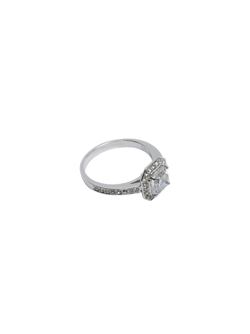 Square Cut Crystal Ring Size: 50