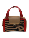 Two Tone Zebra Leather Hand Bag