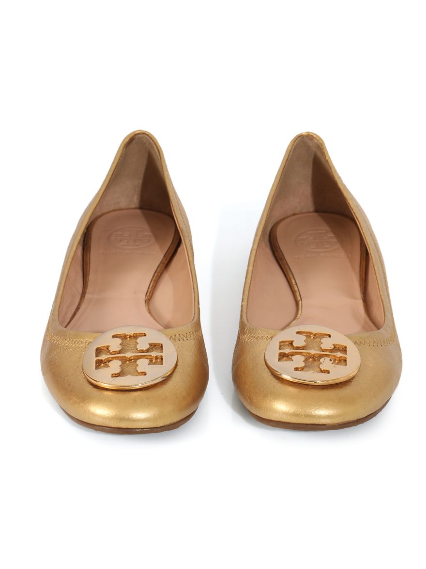 Gold Ballet Flats Size-8M