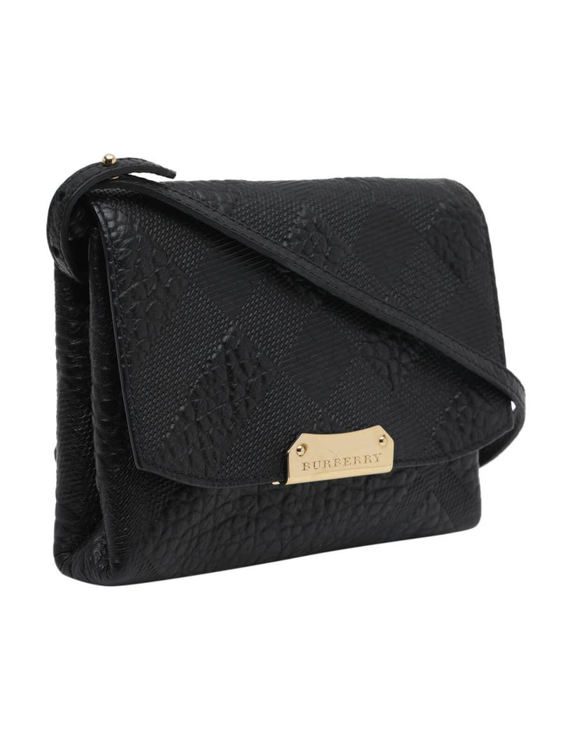 Black Leather Small Langlet Crossbody Bag