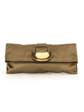 Olive Green Satin Clutch Small