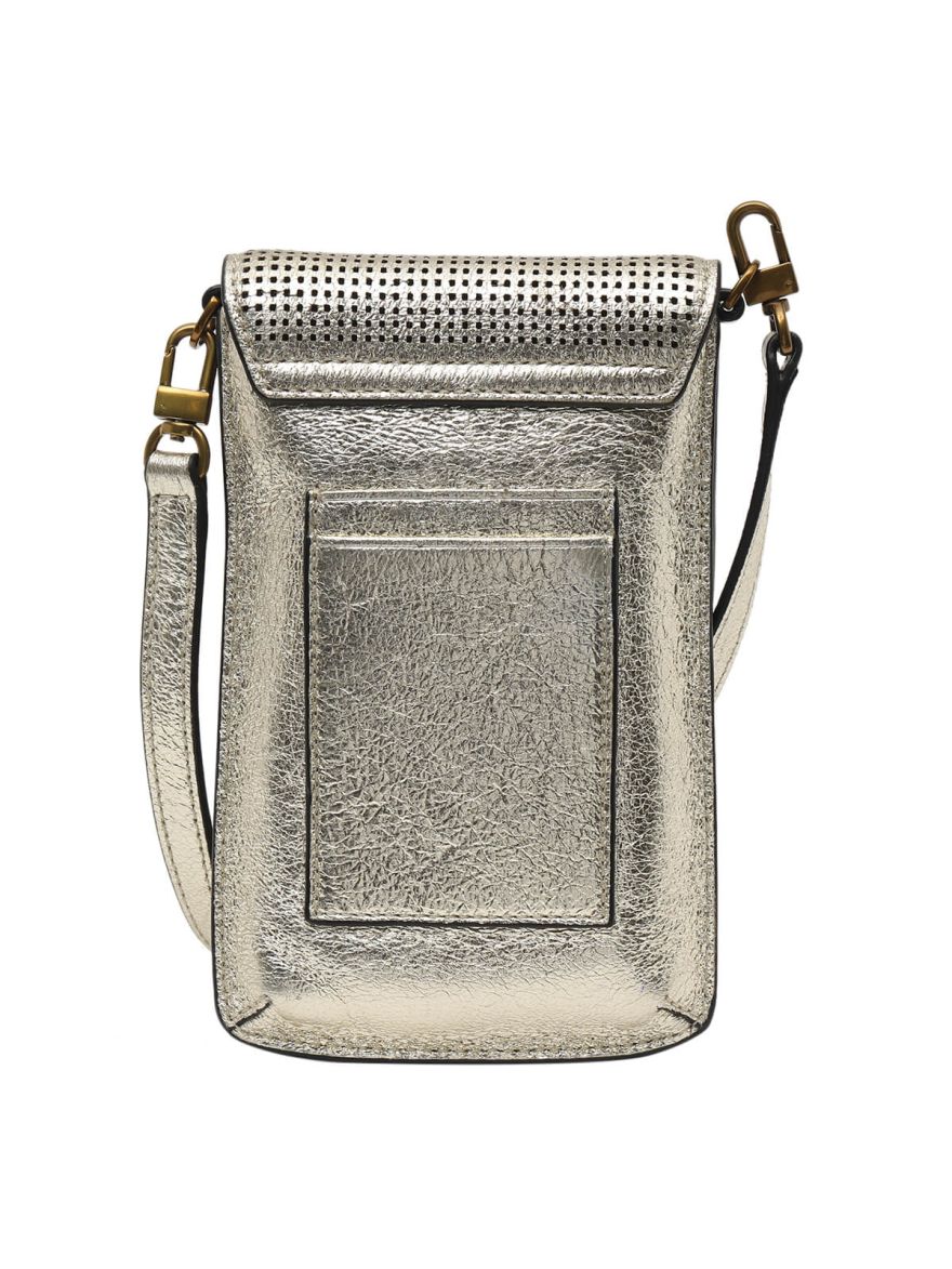 Perforated Metallic Leather Smartphone Bag