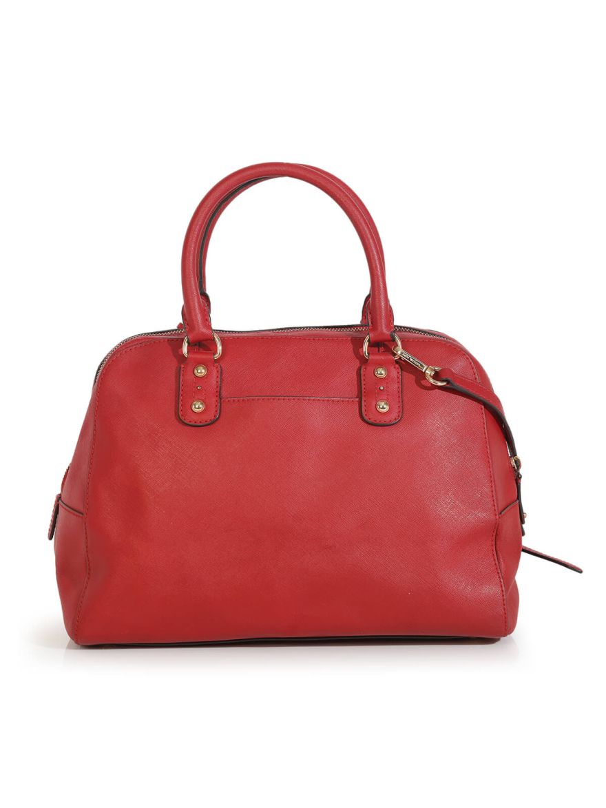 Saffiano Leather Red Handbag with Strap