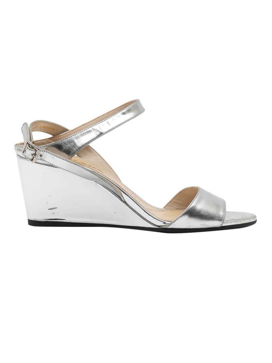 Silver Patent Leather Sandals/Size-38.5EUR