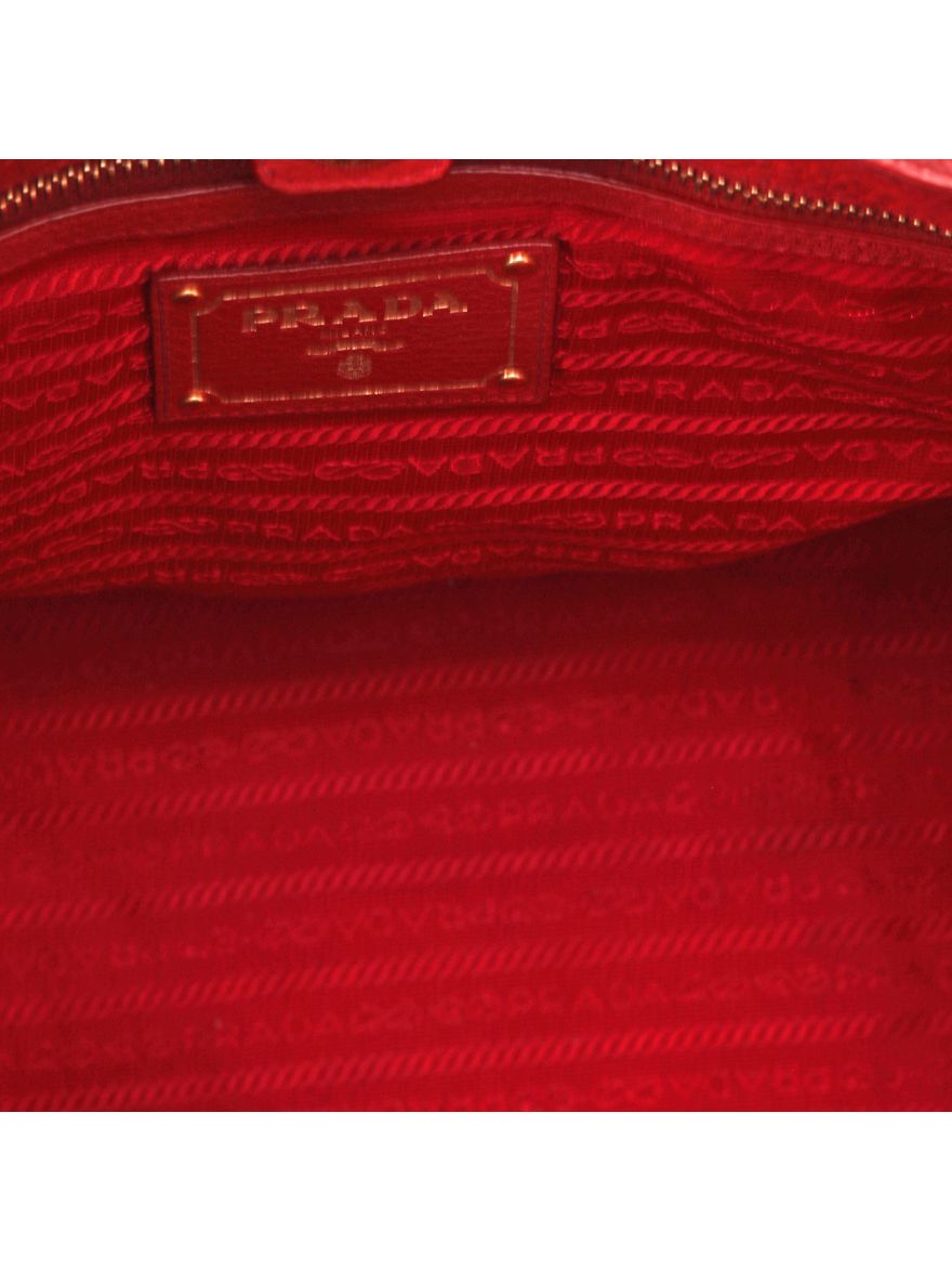 Vitello Daino Rosso Pebbled Leather Large Open Tote