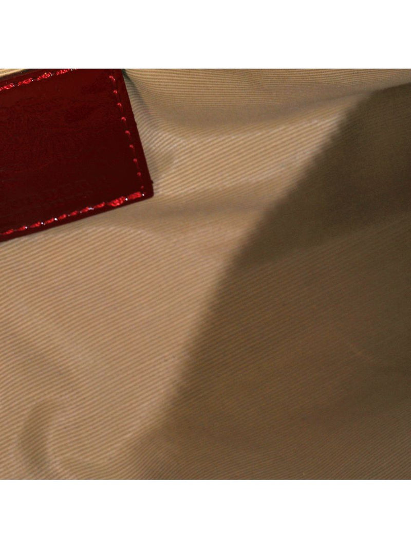 Supernova Check PVC And Patent Leather Wristlet Clutch