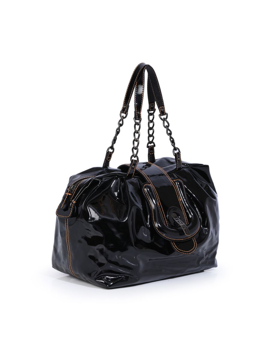 Black Patent Leather B bag One Size