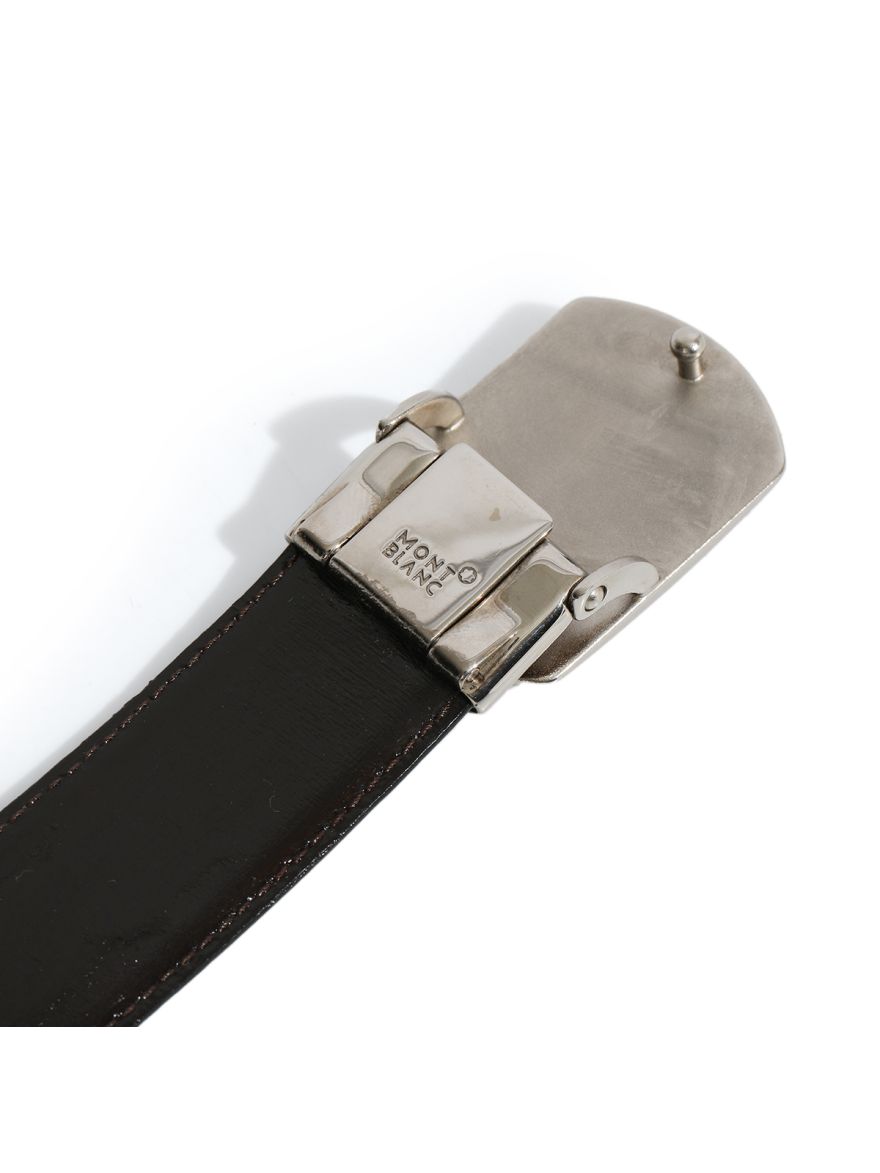 Montblanc Black Leather Men's Belt Size- 42