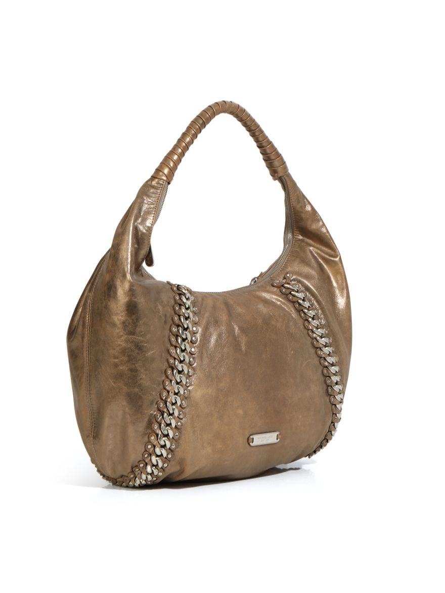 Metallic Broze Chain Hobo Bag