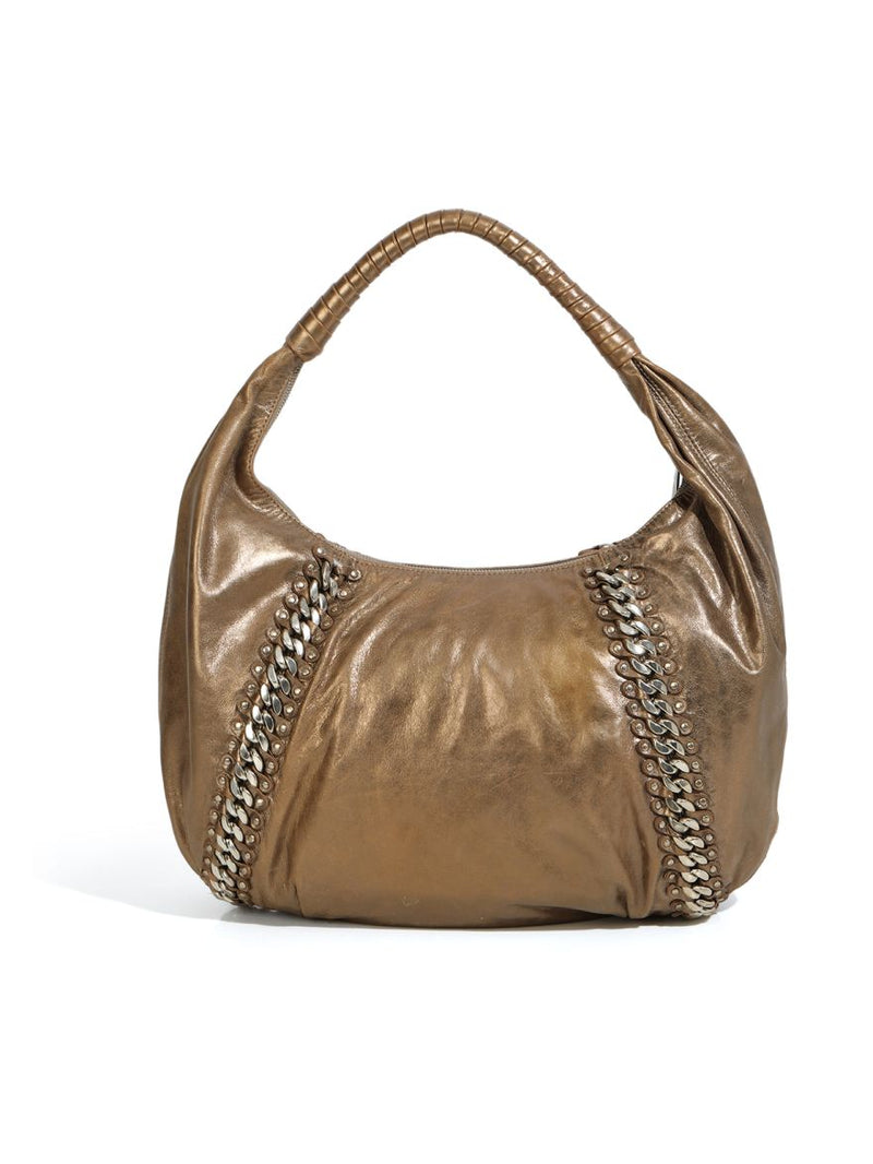Metallic Broze Chain Hobo Bag