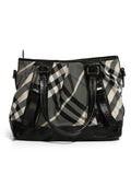 Black Beat Check Nylon Medium Lowry Tote