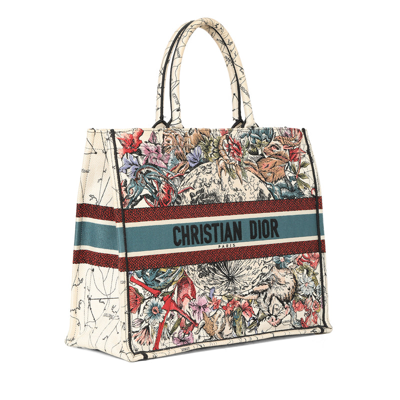 Pre-loved Christian Dior Multicolor Embroidered Canvas GM Book Tote