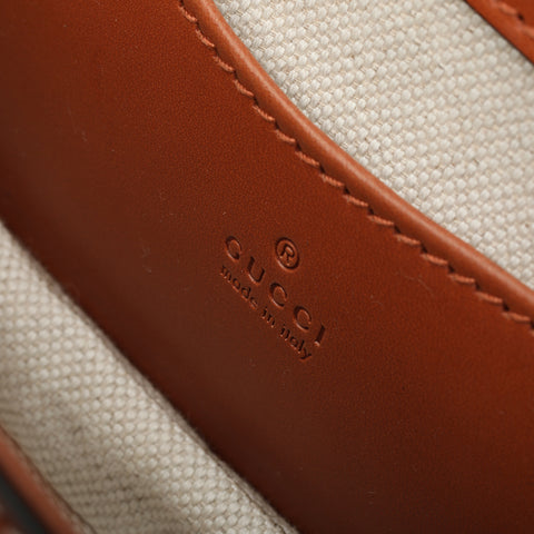 Brown Smooth Leather Bamboo 1947 Mini Belt Bag