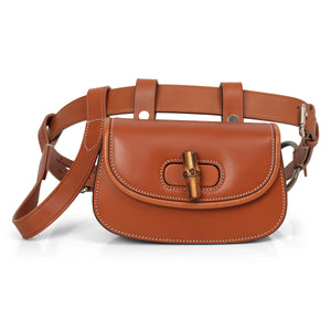 Gucci Brown Smooth Leather Bamboo 1947 Mini Belt Bag