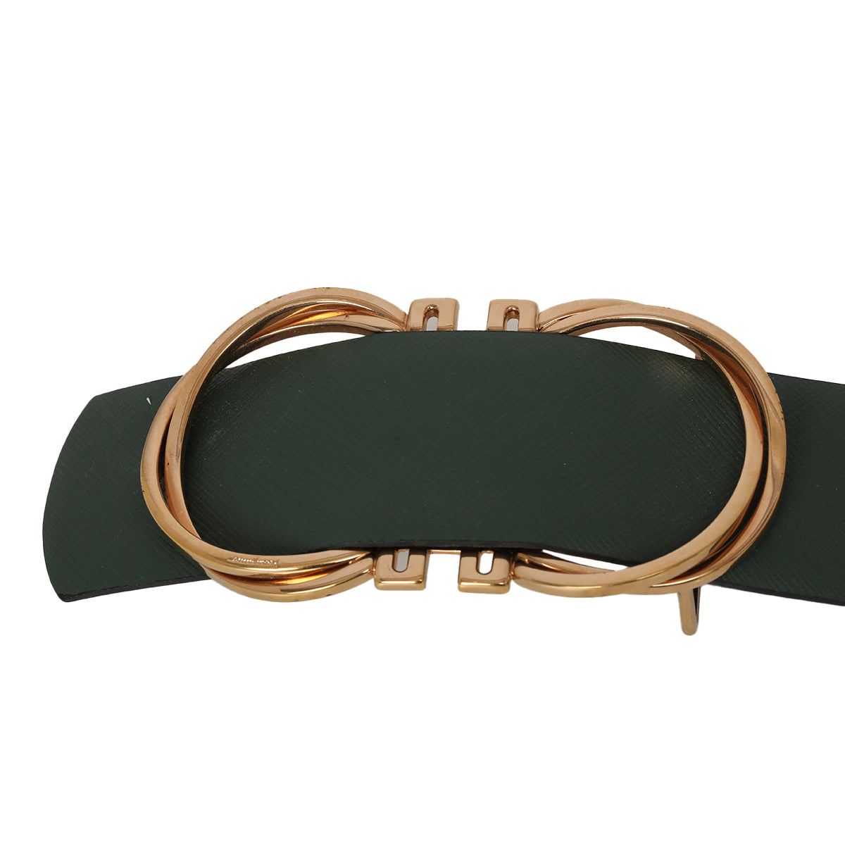 Buckle Green Leather Belt Size:  85/34