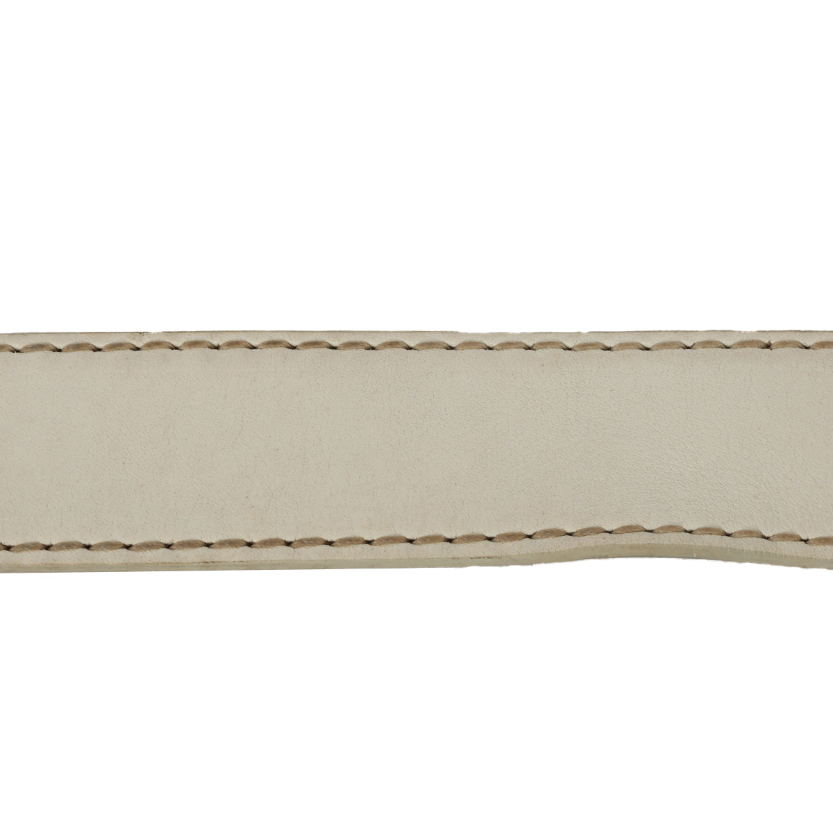 White Unique Logo Leather Belt -85